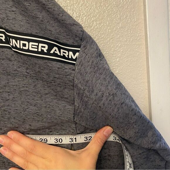 UA Under Armour Rival Terry Crop loose Hoodie plus size mid weight gray 3XL - Picture 6 of 11